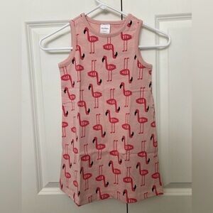Hanna Andersson Flamingo Print Girl Sleeveless Print Tank Dress 8 130